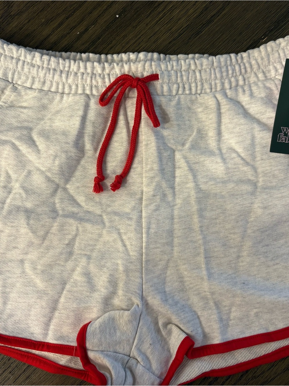 wild fable White Shorts with Red Trim and Drawstring
